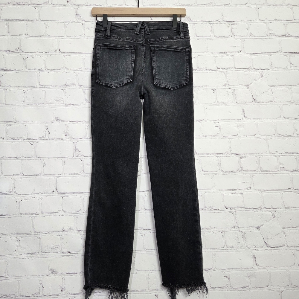 Good American Washed Out Black Distressed Hem Jeans - Picture 7 of 11